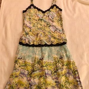 Vintage Dana Bachman skirt set size 4 silk/linen